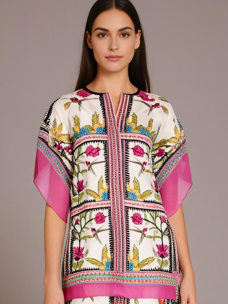 Printed Silk Two-Piece shirt